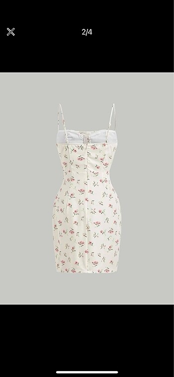 Sheinside ÇİÇEK BASKI İPLİ BOHO ELBİSE