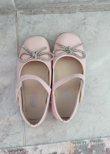 Pembe Fiyonk Detaylı Kız Babet ayakkabı - Görsel 2