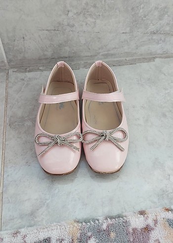 Pembe Fiyonk Detaylı Kız Babet ayakkabı - Görsel 4