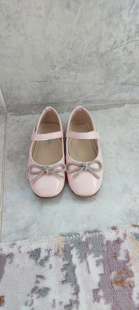 Pembe Fiyonk Detaylı Kız Babet ayakkabı - Görsel 4