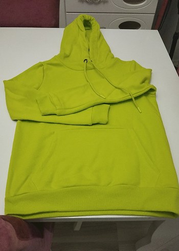 Sarı Kapüşonlu Kız Sweatshirt ve Eşofman Takımı - Görsel 3