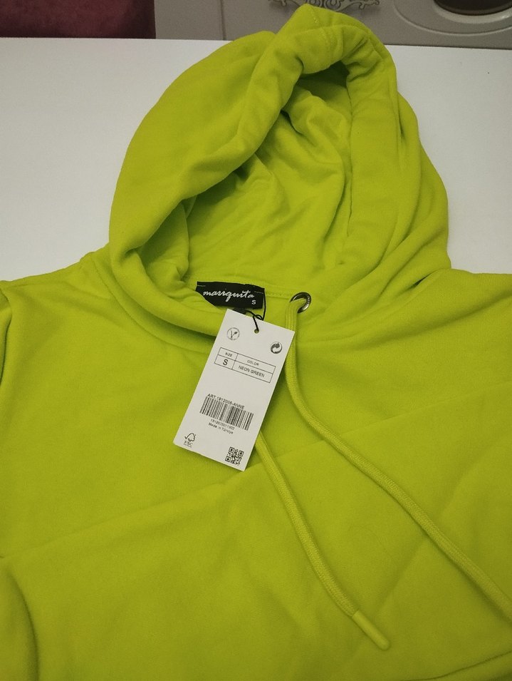 Sarı Kapüşonlu Kız Sweatshirt ve Eşofman Takımı - Görsel 2