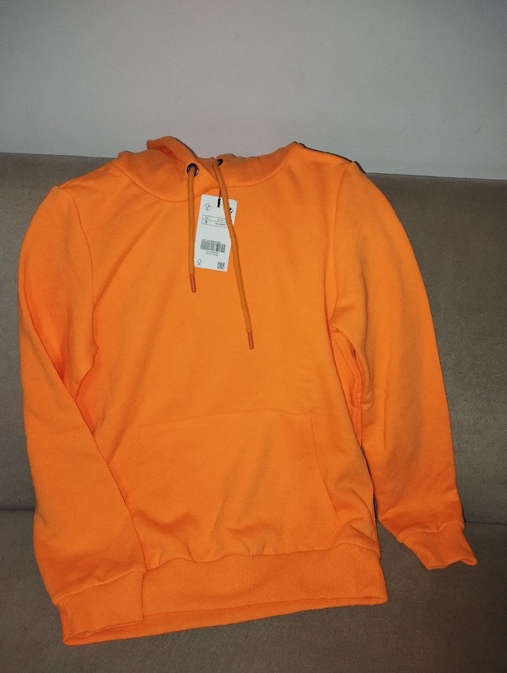 Turuncu Kapüşonlu Kadın Sweatshirt - Görsel 2