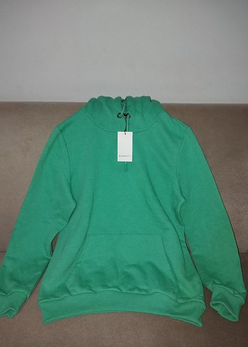 Kadın Yeşil Kapüşonlu Sweatshirt - Görsel 2