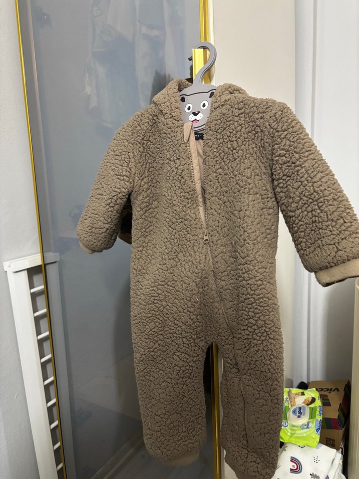 Kahverengi Nakışlı Bebek Tulumu - Görsel 3