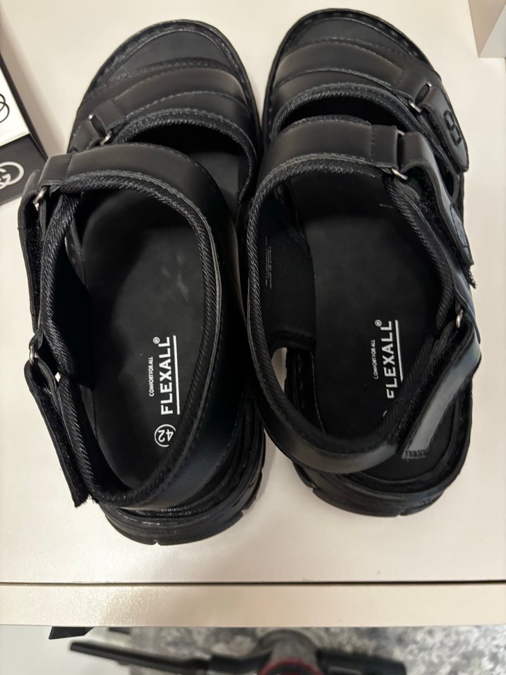 Erkek Siyah Tokalı Kauçuk Sandalet - Görsel 3