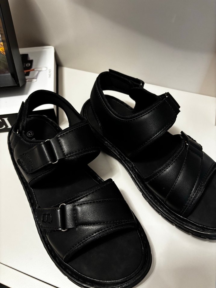 Erkek Siyah Tokalı Kauçuk Sandalet - Görsel 2