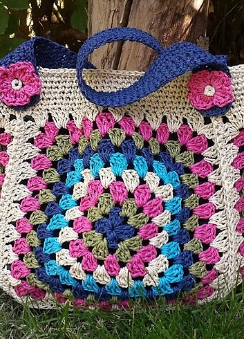 Renkli kağıt ip handmade çanta