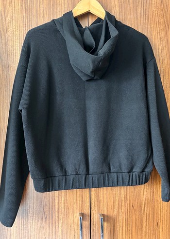 Xint Rahat Triko Siyah Kapusonlu Sweatshirt