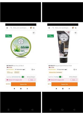 Aloe vera jel ve siyah kil maskesi 