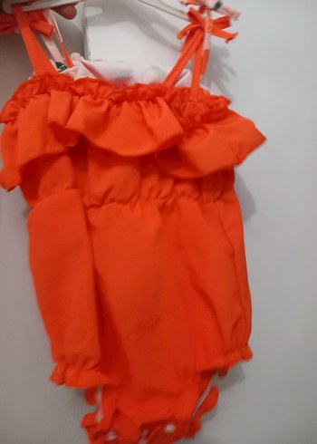 Renkli Turuncu Desenli Bebek Kız Tulum - Görsel 6