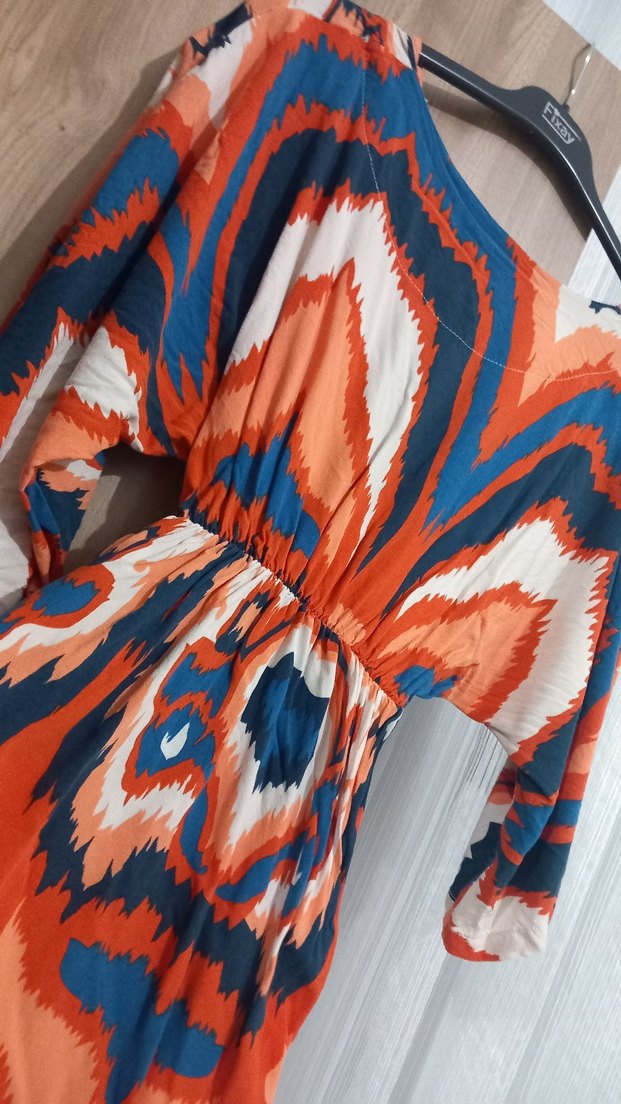 Renkli Batik Desenli Bohem Hamile Tunik - Görsel 3