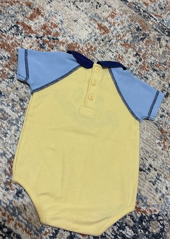 Düğmeli Sarı Bebek Body, Kısa Kollu, Polo Yaka - Görsel 2