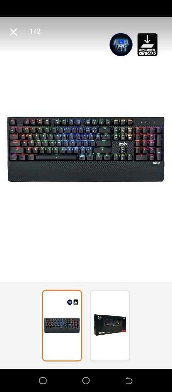 izoly Andromeda K500 RGB mekanik Q gaming klavye - Görsel 4
