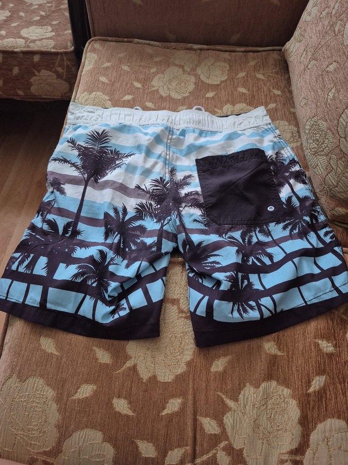 Desenli  Mavi Erkek Deniz Şortu - Görsel 2