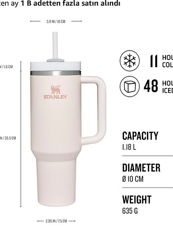 Diğer Stanley Quencher Pembe Pipetli Termos