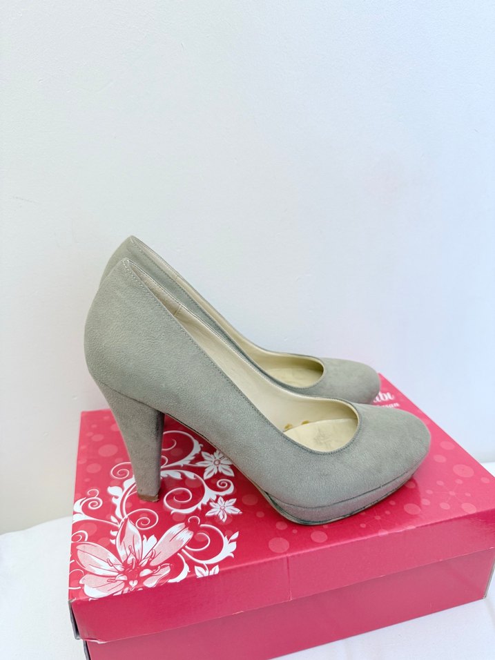 Bej Süet Platform Topuklu Kadın Ayakkabı - Görsel 4