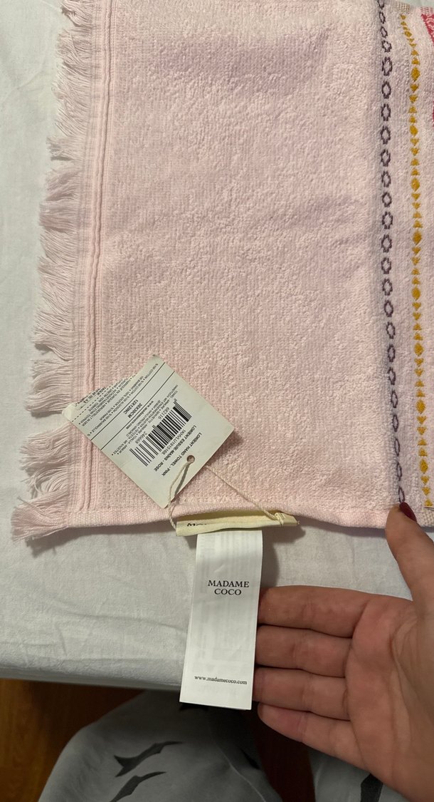 Madame Coco Nakışlı  Pastel Renkli Havlu Seti - Görsel 2