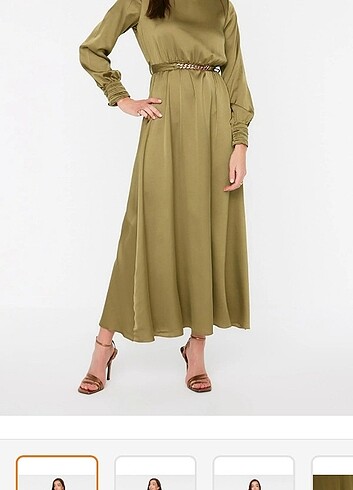 36 Beden yeşil Renk Trendyol Modest Tesettür abiye