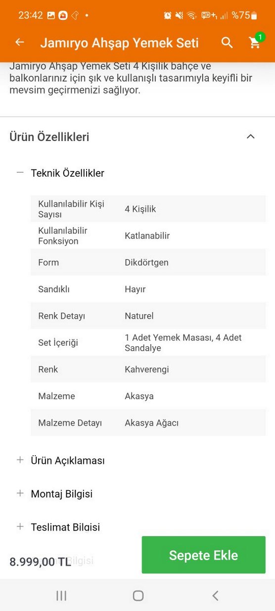 Koçtaş Basic Jamiryo 4 Kişilik Ahşap Yemek Seti - Görsel 5