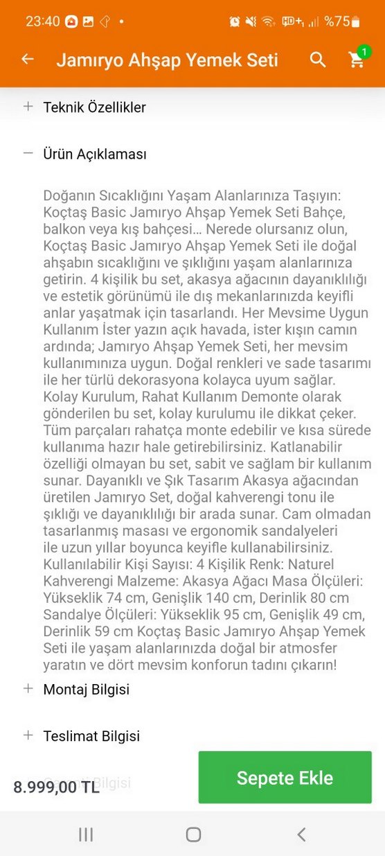 Koçtaş Basic Jamiryo 4 Kişilik Ahşap Yemek Seti - Görsel 4