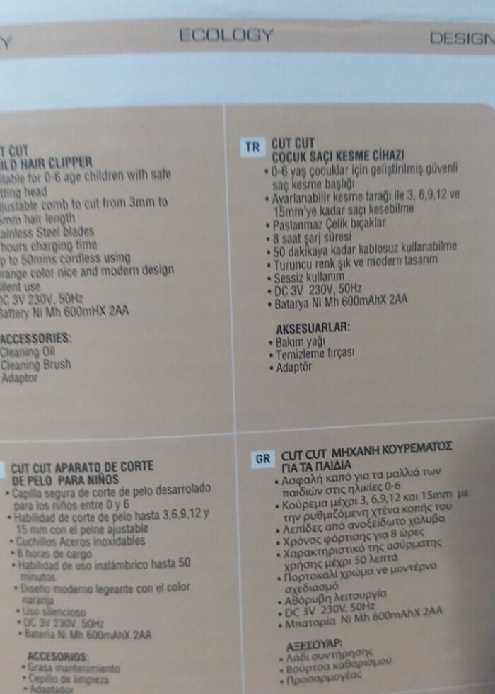 bebek ve çocuk için üretilmiş saç traş makinası. - Görsel 3