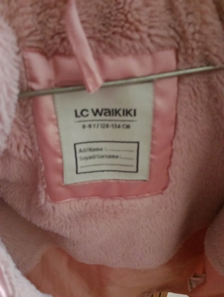 Kız Çocuk Parlak Pembe Kürklü Kapüşonlu Mont - Görsel 5