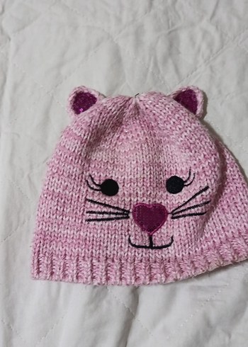 Penti marka Pembe Nakışlı Örgü Çocuk Bere ve Atkı Seti - Görsel 2