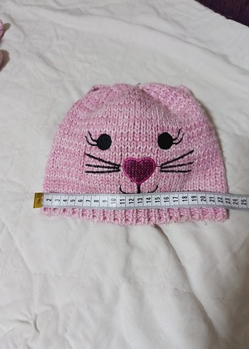 Penti marka Pembe Nakışlı Örgü Çocuk Bere ve Atkı Seti - Görsel 7