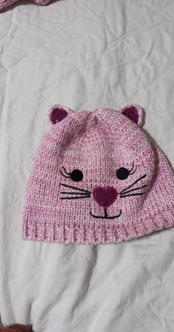 Penti marka Pembe Nakışlı Örgü Çocuk Bere ve Atkı Seti - Görsel 2