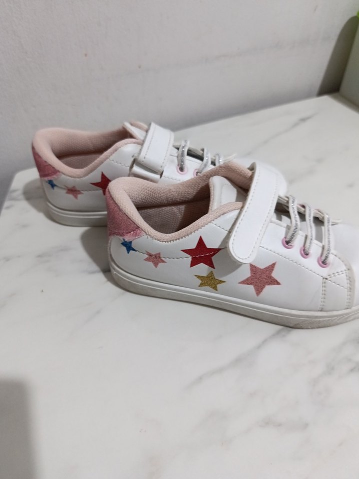Grecland Kız Çocuk Beyaz Yıldızlı Velcro Spor Ayakkabı - Görsel 5