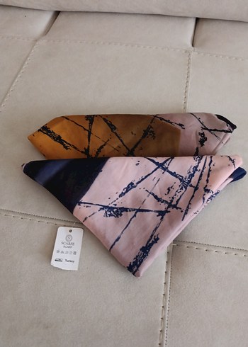 Kadın Çok Renkli İpek eşarp - Görsel 6