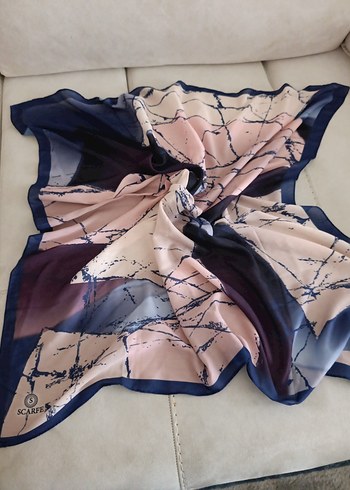 Kadın Çok Renkli İpek eşarp - Görsel 3