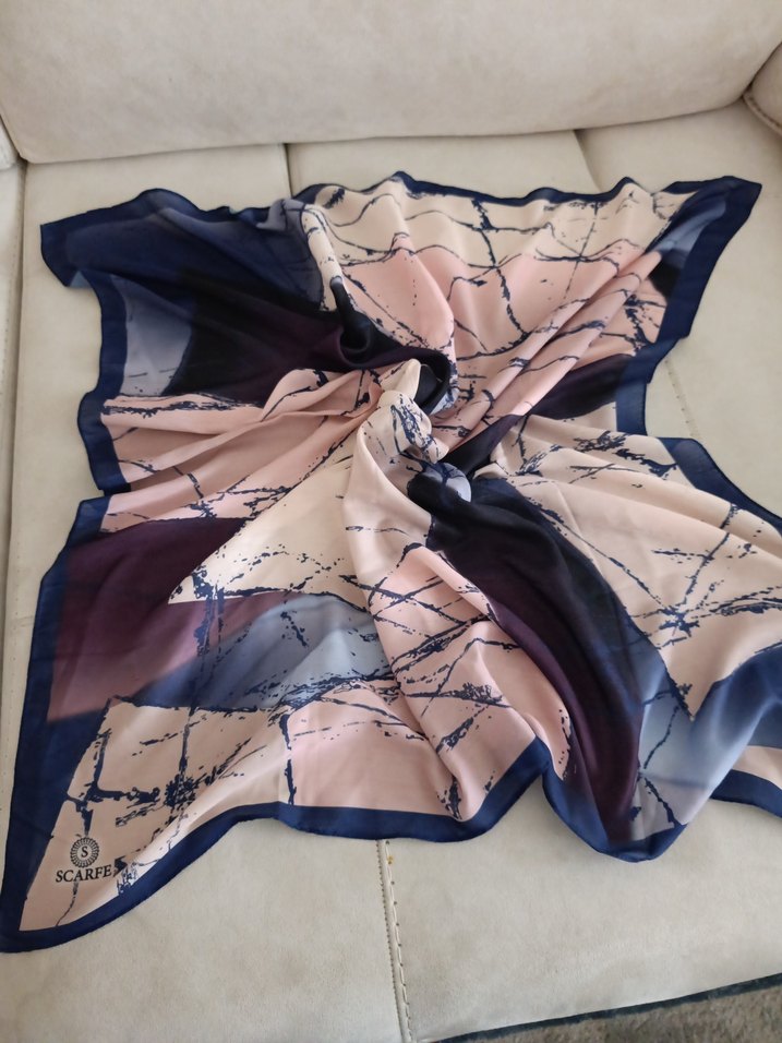 Kadın Çok Renkli İpek eşarp - Görsel 3