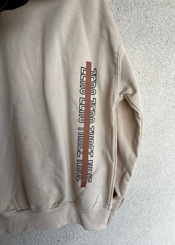 Bej Baskılı Kadın Sweatshirt - Görsel 3