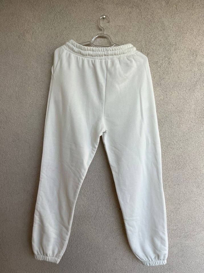 Beyaz Rahat Kesim Kadın Eşofman Altı - Görsel 2