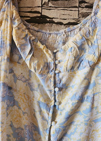 Bohem V Yaka Uzun Elbise - Görsel 8