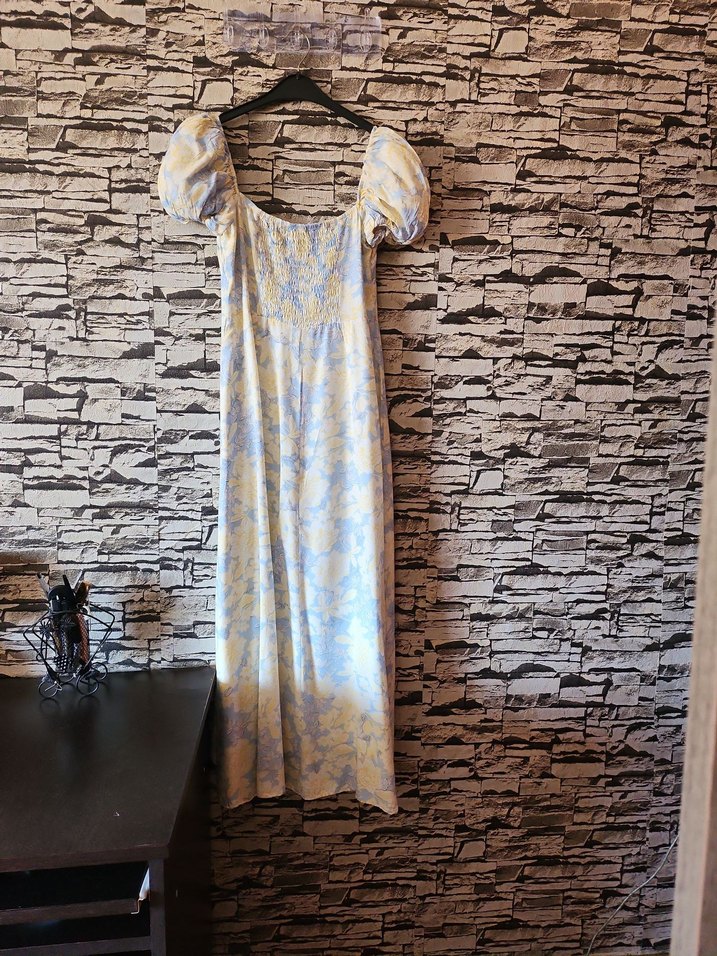 Bohem V Yaka Uzun Elbise - Görsel 4