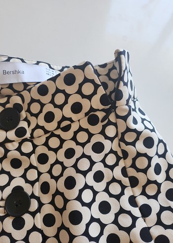 Düğmeli Puantiyeli Mini Etek - Görsel 5