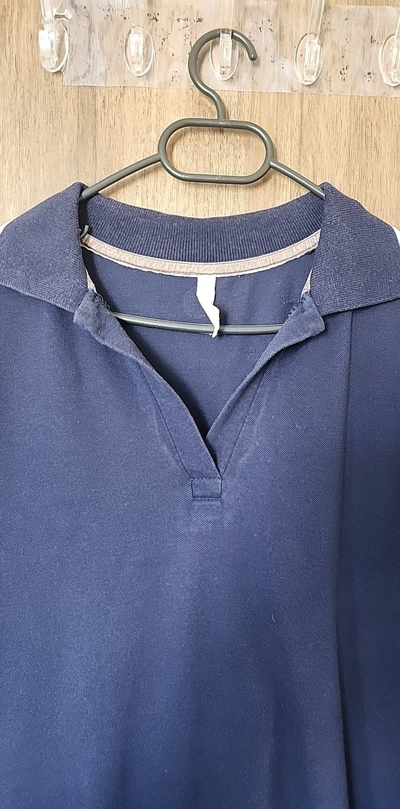 Lacivert Polo Yaka Midi Kadın Elbise - Görsel 2