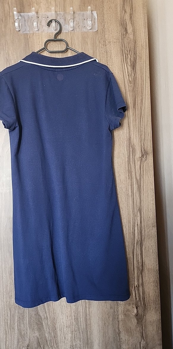 Lacivert Polo Yaka Midi Kadın Elbise - Görsel 4