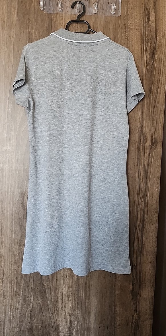 Gri V Yakalı Rahat Midi Elbise - Görsel 4