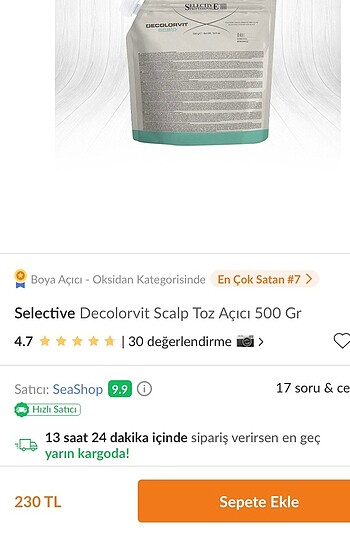 Selective Dekolorvit Scalp Toz Açıcı