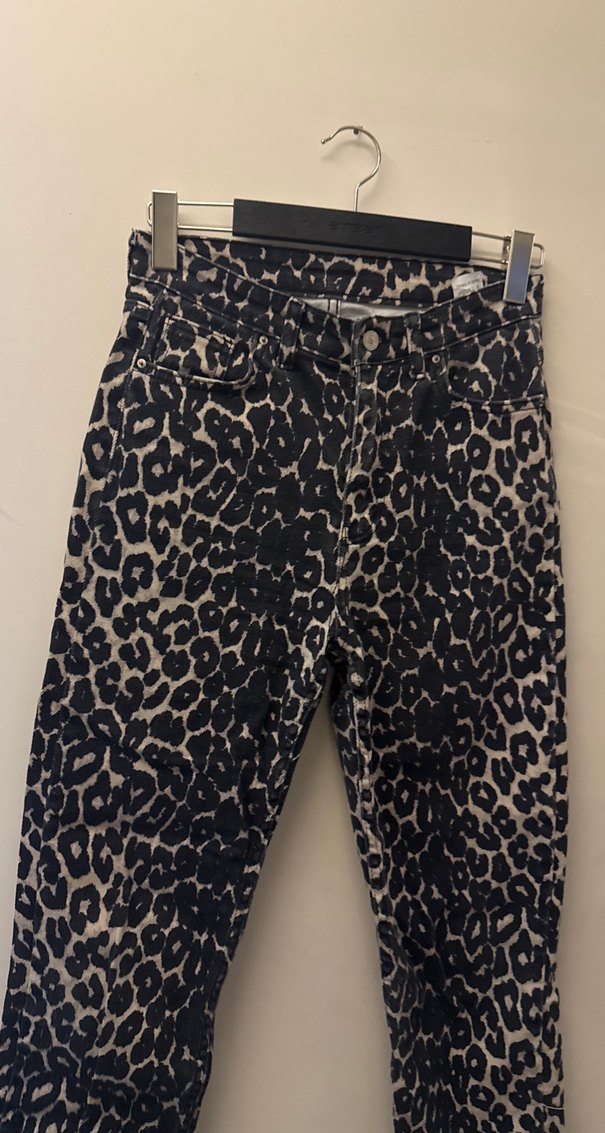 Leopar Desenli Kadın Midi Kumaş Pantolon - Görsel 2