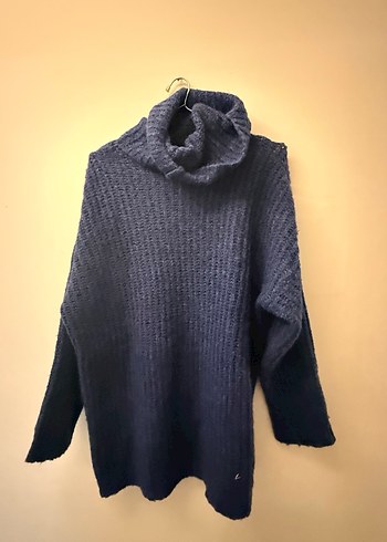 Gri Örme Boğazlı Kadın Kazak - Görsel 2