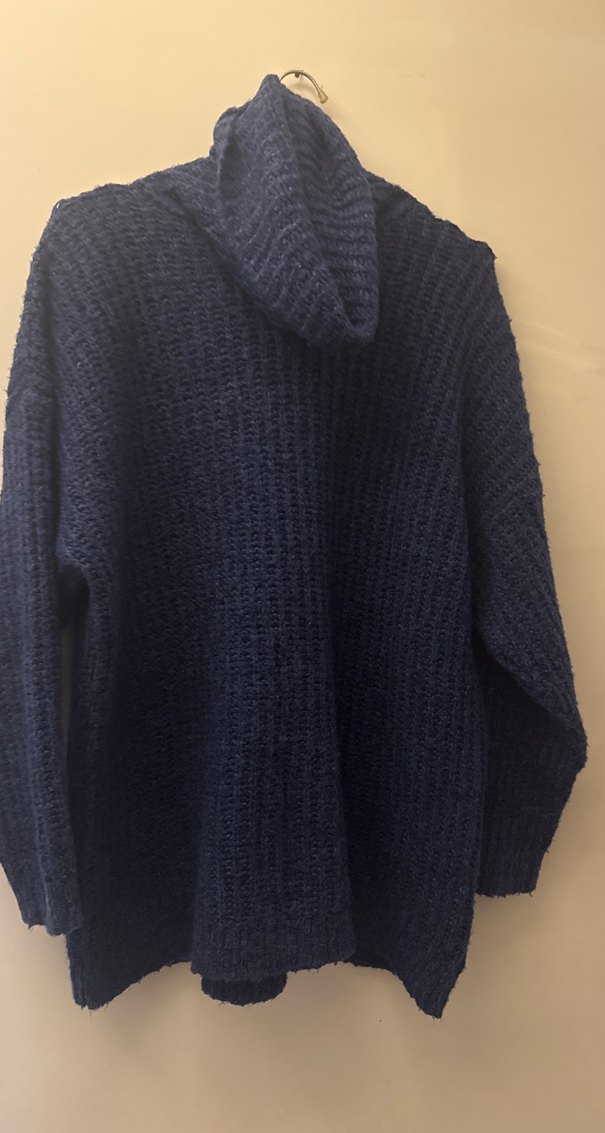 Gri Örme Boğazlı Kadın Kazak - Görsel 3