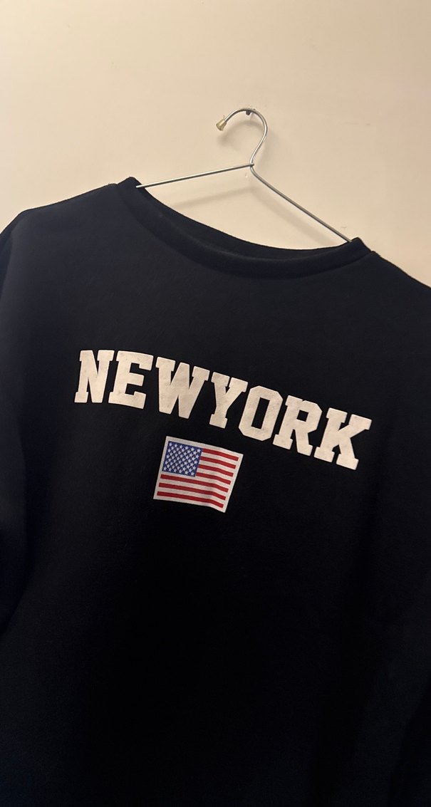 Siyah New York Baskılı Kadın Sweatshirt - Görsel 3