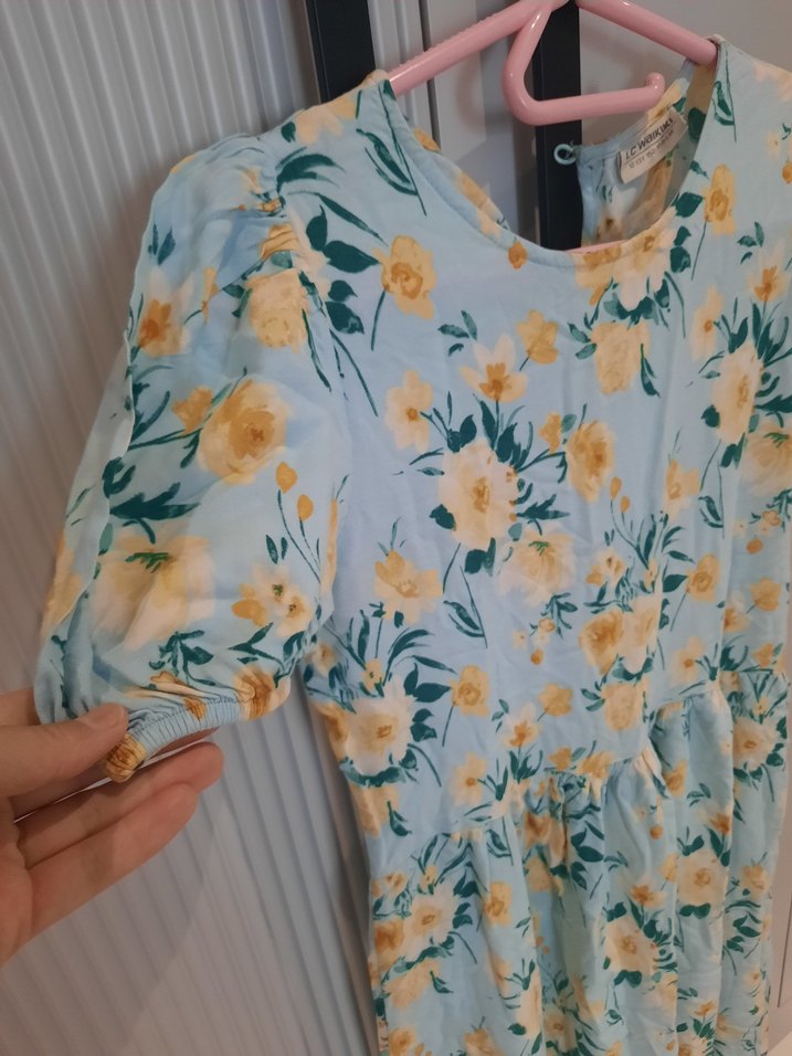 Mavi Çiçekli Uzun Bohem Elbise lc waikiki marka - Görsel 2