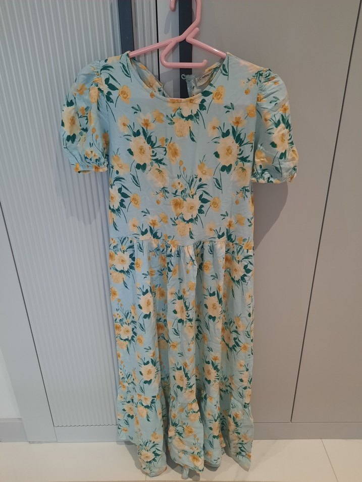 Mavi Çiçekli Uzun Bohem Elbise lc waikiki marka - Görsel 3