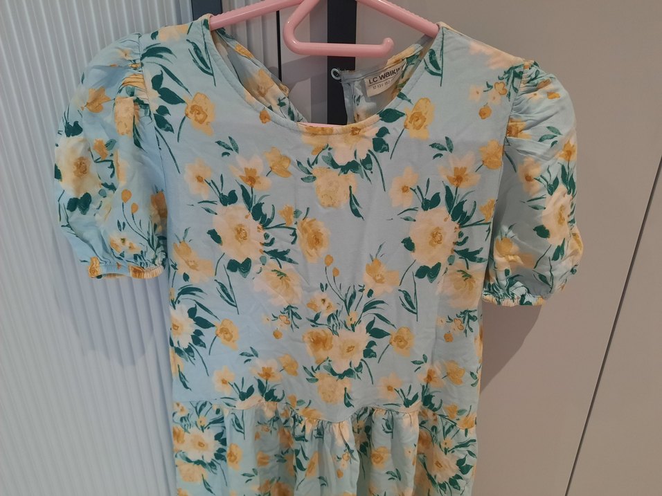 Mavi Çiçekli Uzun Bohem Elbise lc waikiki marka - Görsel 4